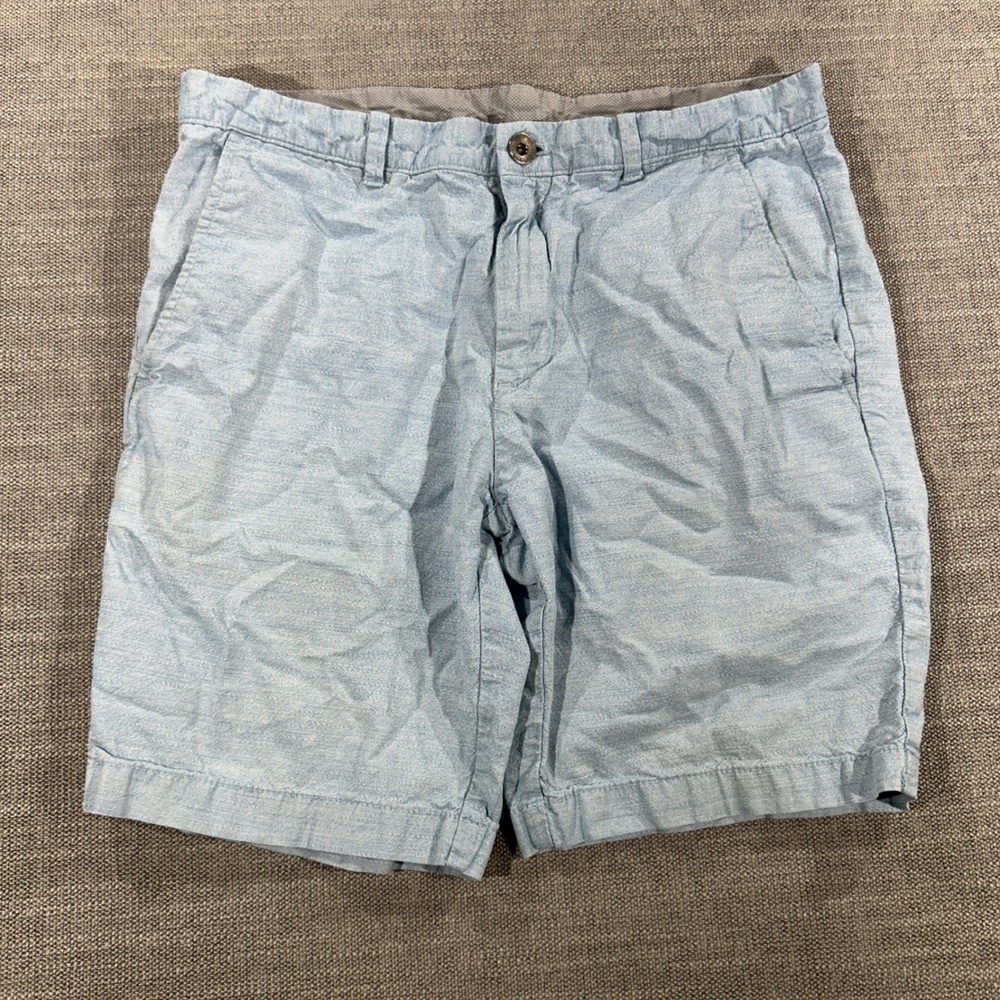 Calvin Klein Chino Shorts‎ Mens 32 Light Blue Excellent Chambray Cotton Blend
